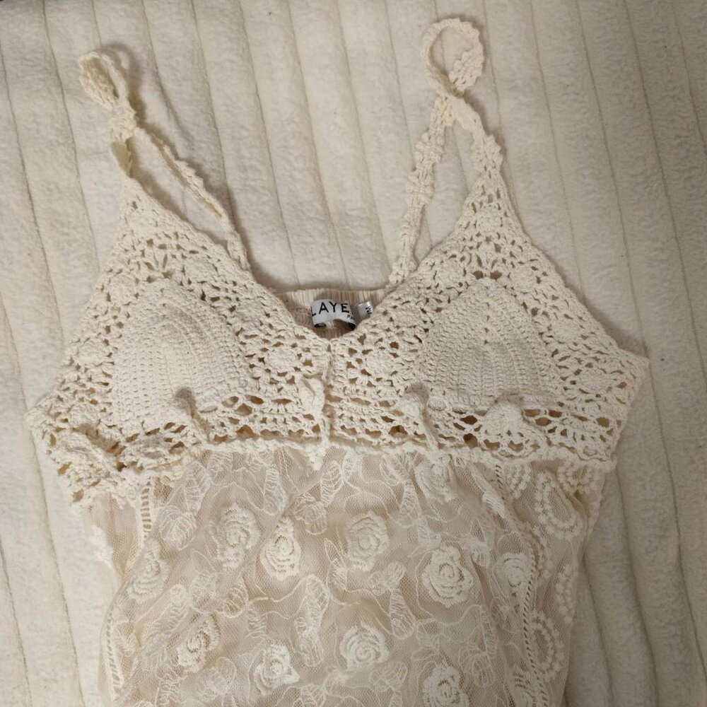 NWOT Women's Cream and White Babydoll-dresses